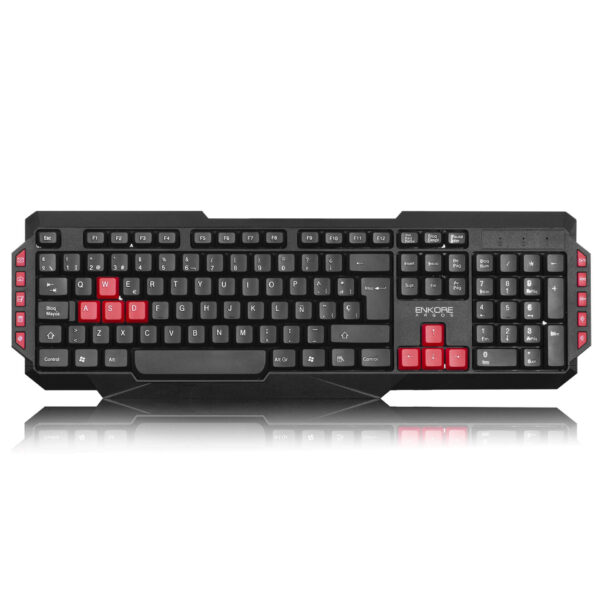 Teclado USB Enkore Argos ENK 301 Negro/Rojo