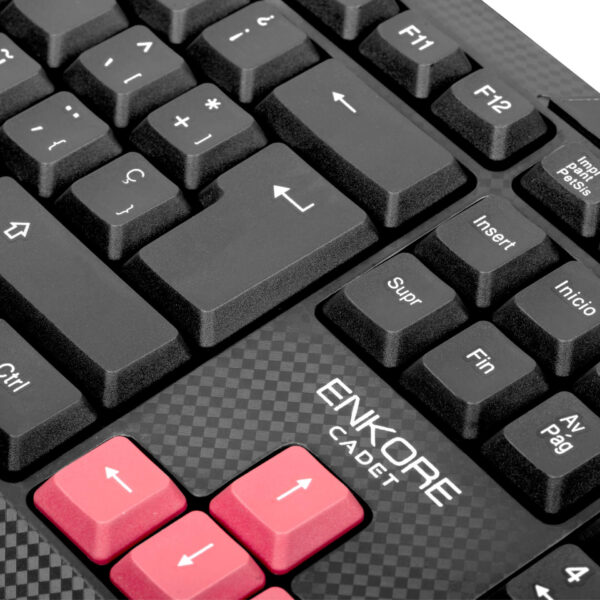 Teclado USB Enkore Cadet ENK 515 Negro/Rojo