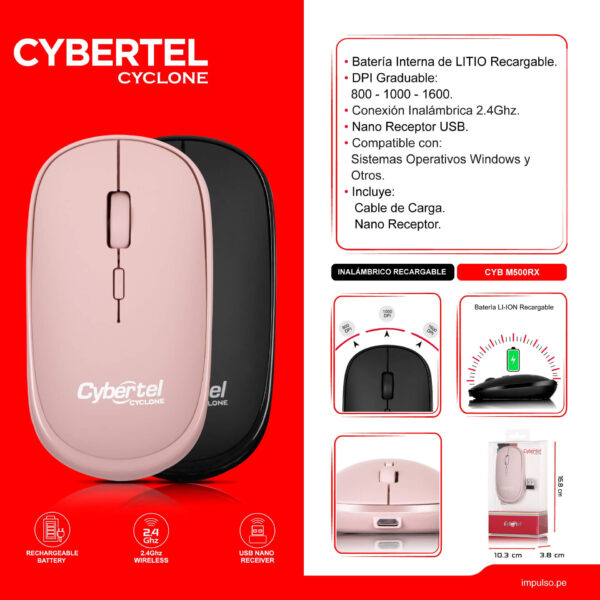 Mouse Recargable Cubertel Cyclone CYB M500RX