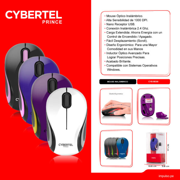 Mouse Inalambrico Cybertel Prince CYB M300