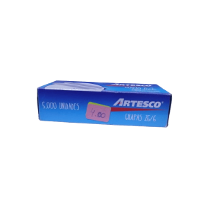 GRAPAS ARTESCO PLATEADO 26/6 CAJA X 5000 UNID.