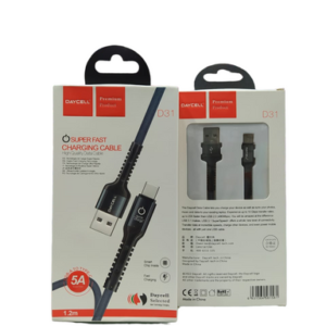 CABLE D31 TIPO C - V8 - Iphone DAYCELL NEGRO