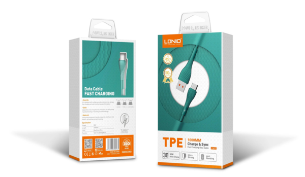 CABLE LS671 TIPO C V8 IPHONE LDNIO