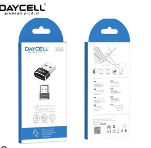 CONVERTIDOR OTG UA6 DE USB A TIPO C DAYCELL NEGRO