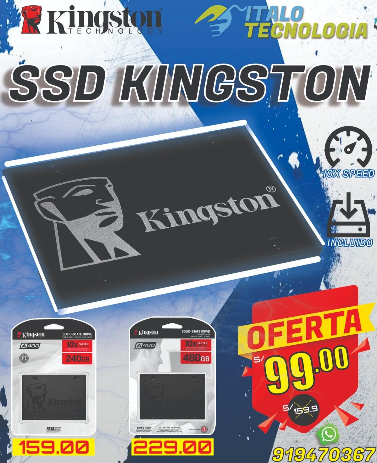 Unidad Estado Solido Kingston 120GB