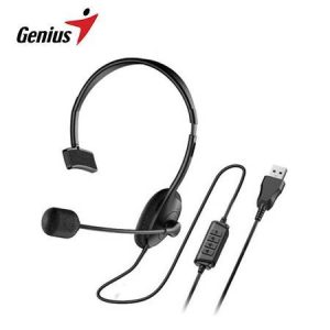 Audífono con micrófono Genius HS-100U Mono USB-A Negro