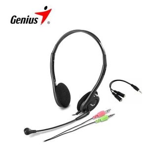 Audífono con micrófono Genius HS-200C Multiplataforma 2X3.5MM/3.5MM Negro