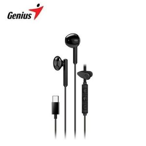 Audífono con micrófono Genius HS-M366 In-Ear USB-C 14.2MM Clip Giratorio Negro