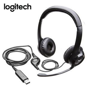 Audífono con micrófono Logitech H390 USB Noise Cancelling Negro