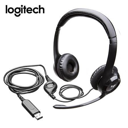 Audífono con micrófono Logitech H390 USB Noise Cancelling Negro