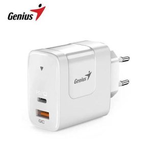 Cargador de Pared Genius PD-65AC 65W Fast Charge 1 USB-C 1 USB-A Blanco