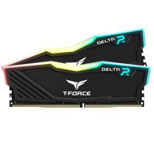 Memoria TEAMGROUP T-FORCE DELTA RGB 16GB (2 x 8GB) DDR4-3600MHz, CL18, 1.35V, RGB, Negro