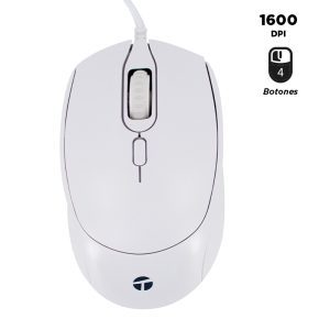 Mouse alámbrico TEROS TE-1225S, 1600 DPI, USB