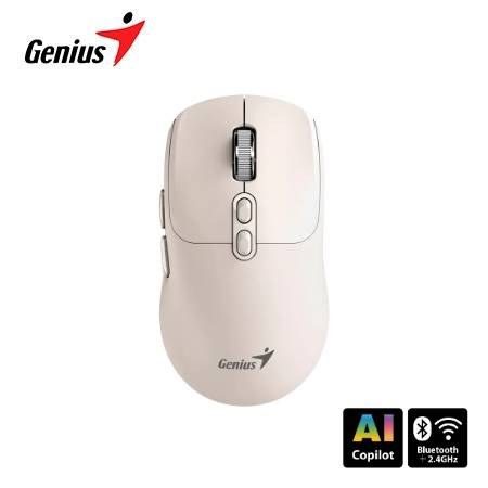 Mouse Genius Dual Inalámbrico/BT NX-8080S BT AI Copilot 7-BOT Silent Milk Tea