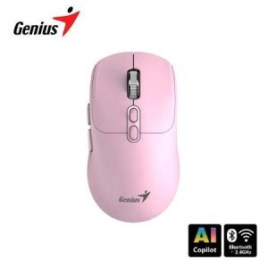 Mouse Genius Dual Inalámbrico/BT NX-8080S BT AI Copilot 7-BOT Silent Rosado