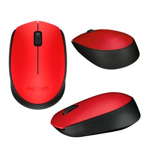 Mouse óptico inalámbrico Logitech M170, ambidiestro, receptor USB, 2.4 GHz, Rojo.
