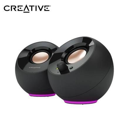 Parlante Creative Pebble Se RGB 2.0 4.4W / 8.8W 3.5MM USB-Power Negro