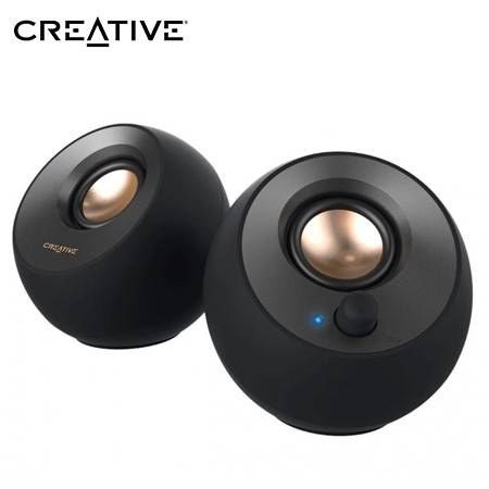 Parlante Creative Pebble V2 2.0 8W/16W 3.5MM USB-C-Power Negro