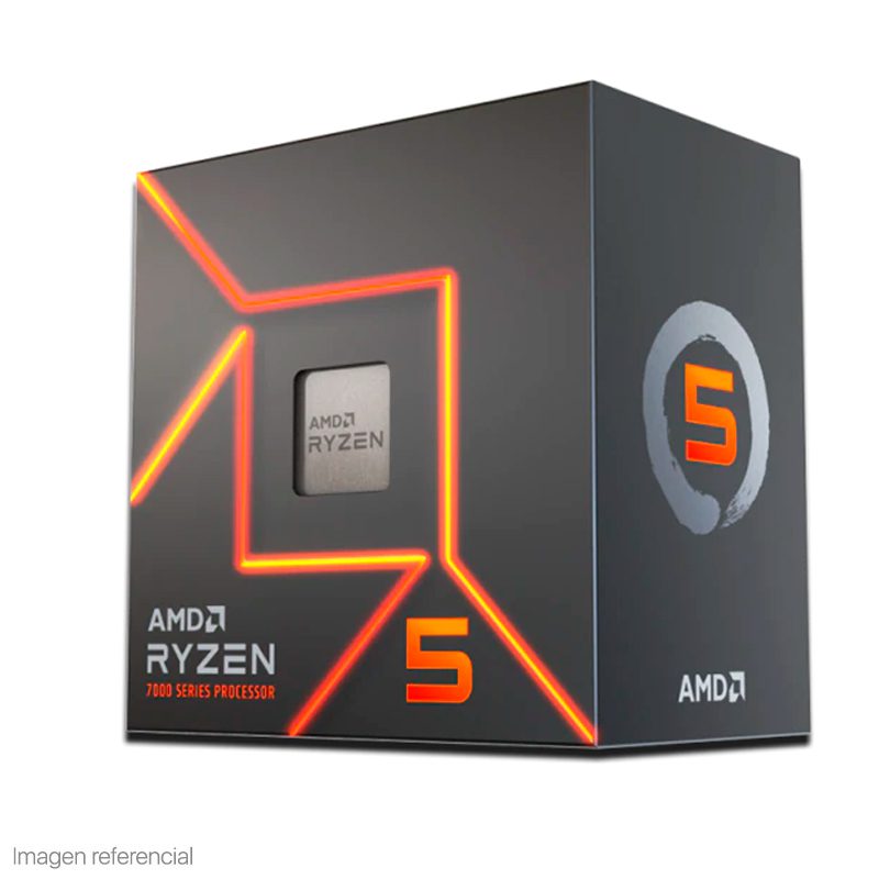Procesador AMD Ryzen 5 7600 3.8/5.1GHz, 32MB L3, 6-Core, AM5, 65W.