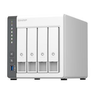 Servidor NAS QNAP TS-433-4G, ARM Cortex A55 4C/2GHz, 4GB RAM(On-Board), Bahias 4x3.5" SATA