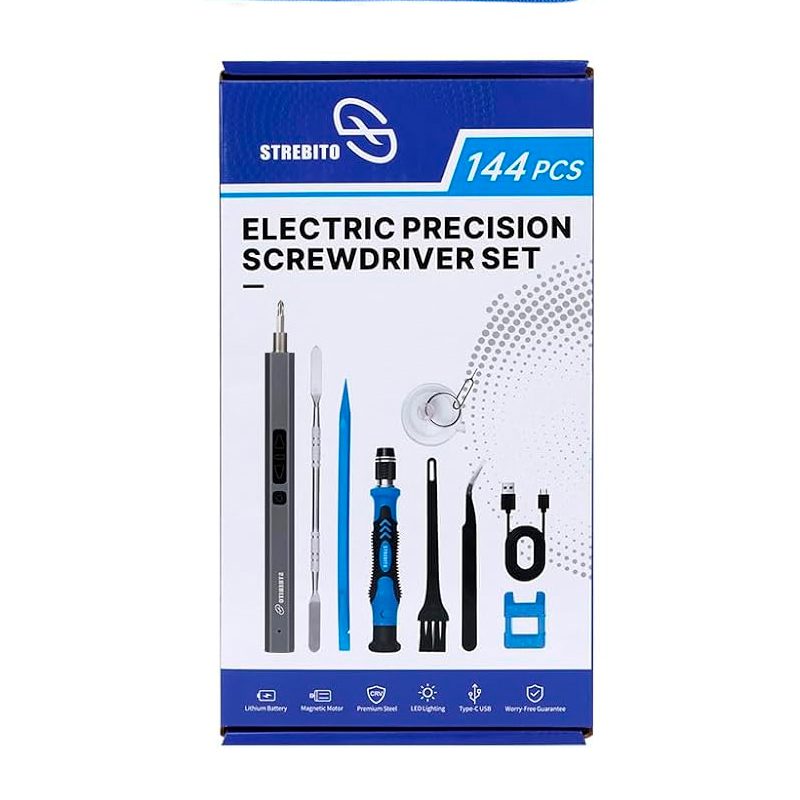 STREBITO 144-in-1 Electric Screwdriver Kit / Mini-destornillador electrico de precision