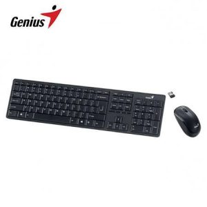 Teclado Genius + Mouse Dual Inalámbrico/BT Slimstar 8230 AI Copilot Multimedia SP Negro