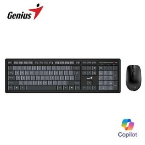 Teclado Genius + Mouse Inalámbrico KM-8200 AI Copilot Multimedia SP Negro/Gris