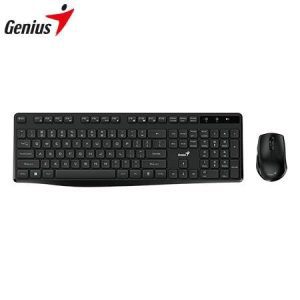 Teclado Genius + Mouse Inalámbrico KM-8206S AI Copilot Silent Multimedia SP Negro