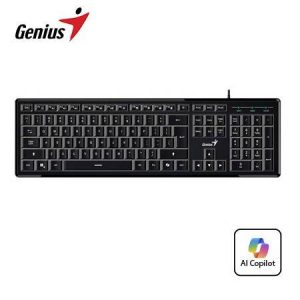Teclado Genius Slimstar 820 AI Copilot Anti-Ghosting Retroiluminado USB SP Negro