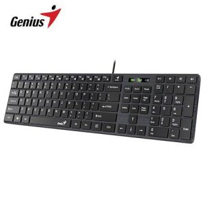 Teclado Genius Smart Slimstar 126 AI Copilot USB Multimedia SP Negro