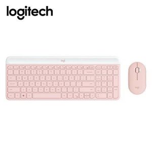 Teclado Logitech + Mouse MK470 Inalámbrico Slim USB Rosa