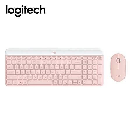 Teclado Logitech + Mouse MK470 Inalámbrico Slim USB Rosa