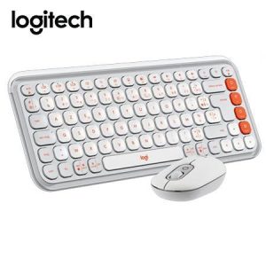 Teclado Logitech + Mouse Pop Icon Bluetooth/Inalámbrico SP / Copilot/ Blanco