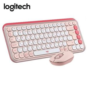 Teclado Logitech + Mouse Pop Icon Bluetooth/Inalámbrico SP / Copilot/ Rosa