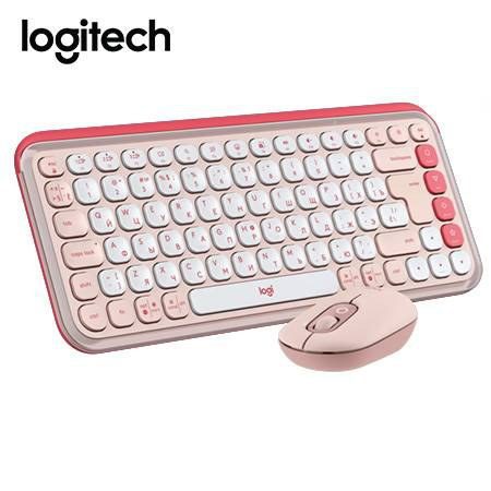 Teclado Logitech + Mouse Pop Icon Bluetooth/Inalámbrico SP / Copilot/ Rosa
