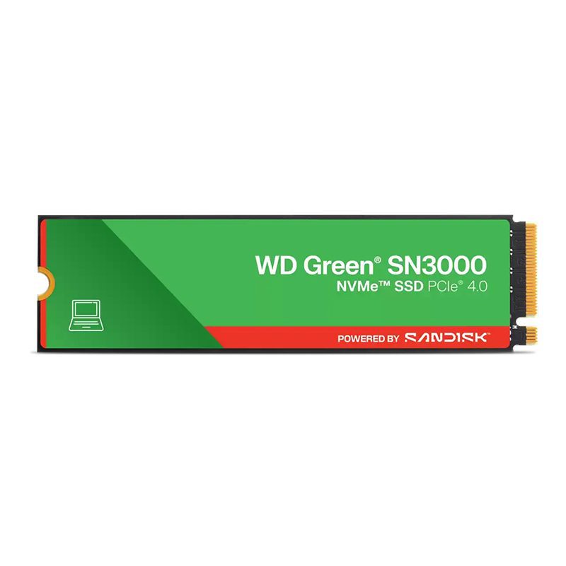 Unidad en estado solido WD Green SN3000 NVMe 1TB M.2 2280, PCIe Gen 4.0 x4, NVMe